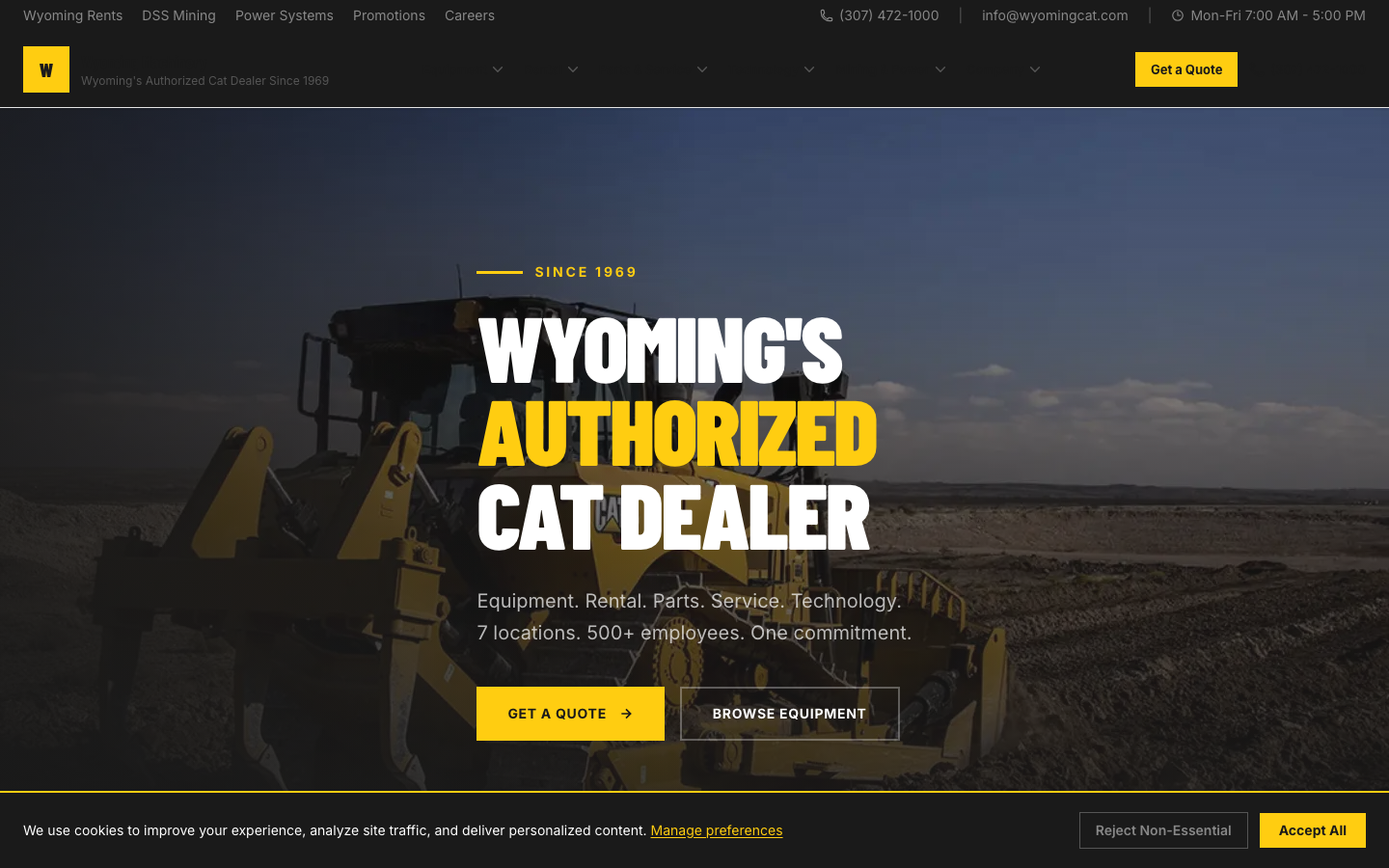 Wyoming Machinery website screenshot